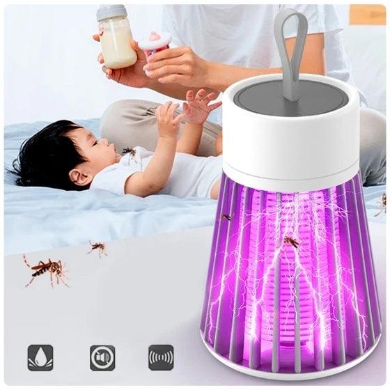 Lâmpada Elétrica Mata-Mosquitos com Luz UV - Armadilha USB Recarregável Portátil - Cybertech™