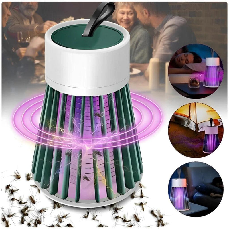 Lâmpada Elétrica Mata-Mosquitos com Luz UV - Armadilha USB Recarregável Portátil - Cybertech™